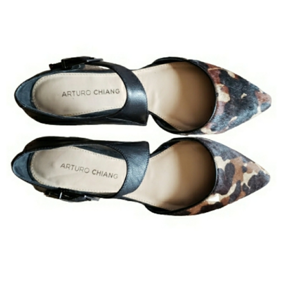 Arturo Chiang Leopard Ankle Strap Flats - Picture 5 of 5